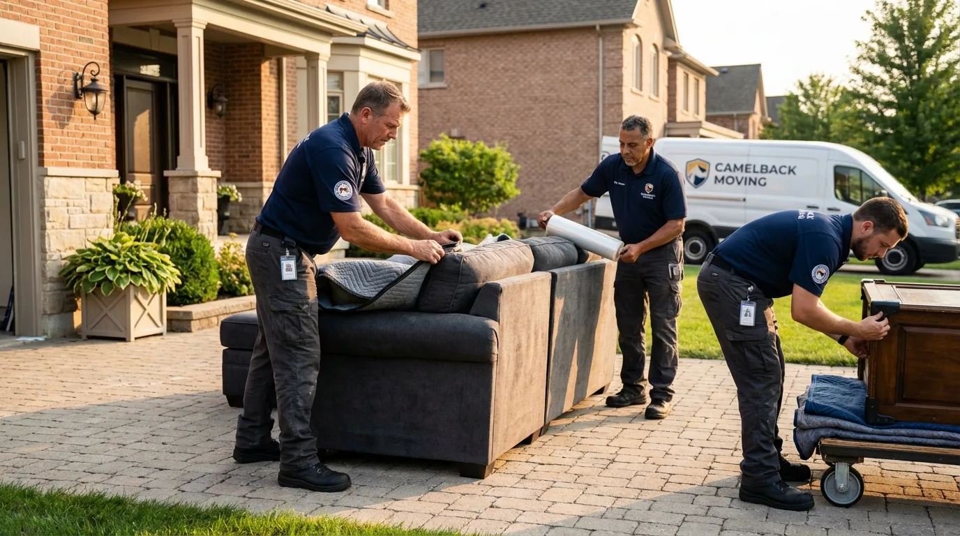 Large estate moving crew wrapping furniture in Hoquiam, WA