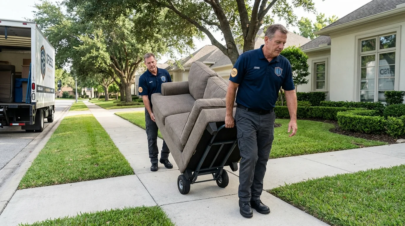 Local residential moving crew loading furniture in Hoquiam, WA